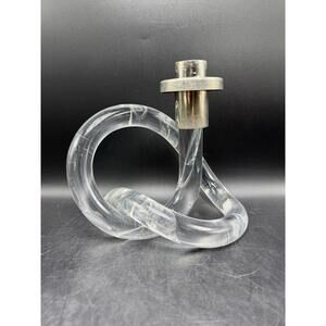 Dorothy Thorpe Lucite Chrome Pretzel Candle Holder Vintage MCM